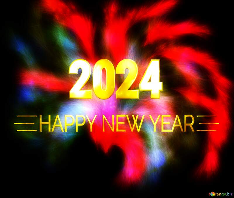 Shiny happy new year 2024 fractal  background №40633