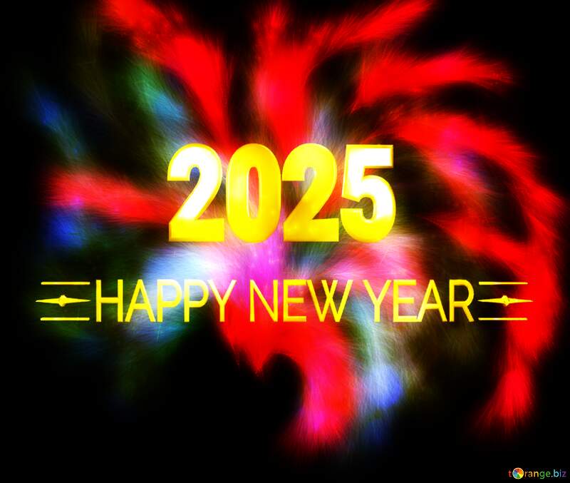 Shiny happy new year 2025 fractal  background №40633