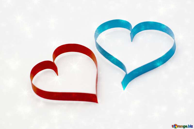 Two hearts holiday background twinkling stars №16761