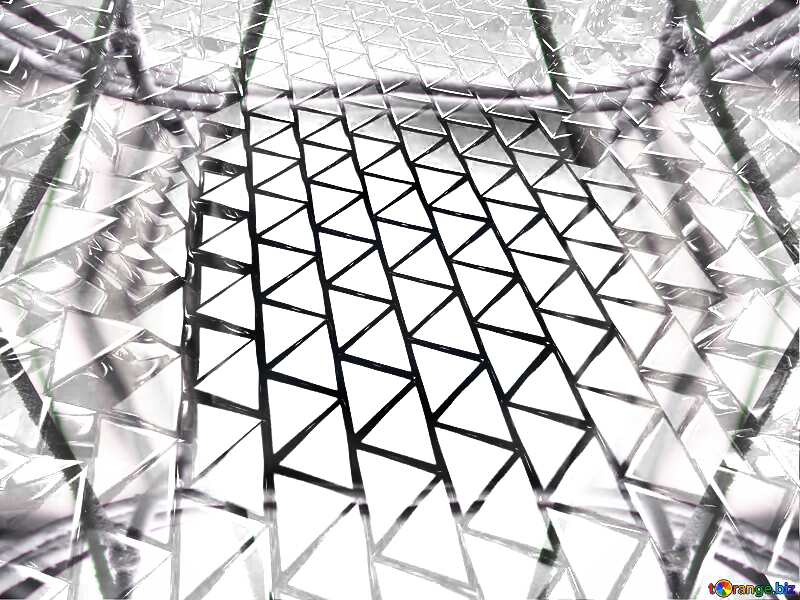 3D abstract geometric volumetric triangle steel metal background №54502