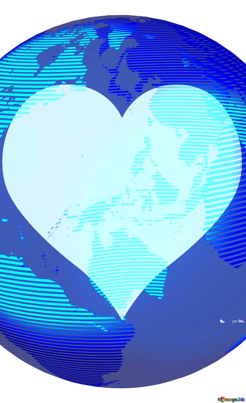 Modern global world earth concept planet symbol Heart Love Frame №54514