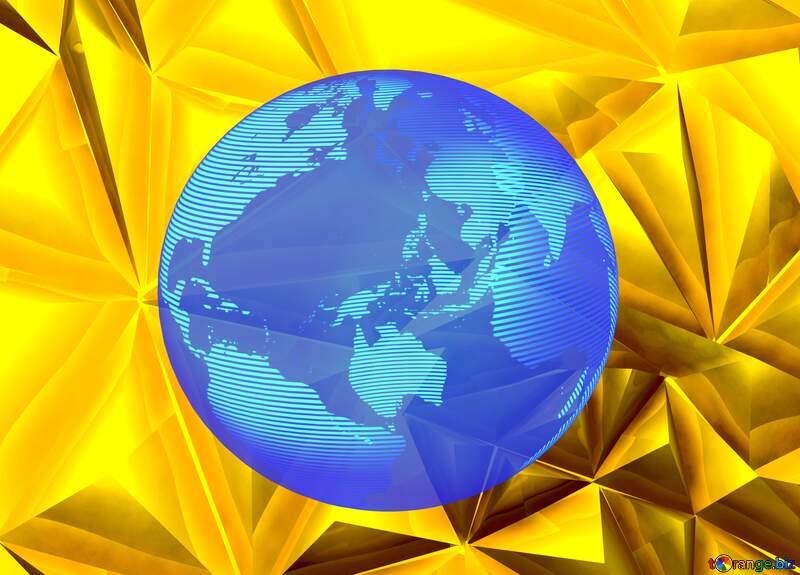 Polygon hi-tech template Modern global world earth concept planet symbol dark blue Gold №51586