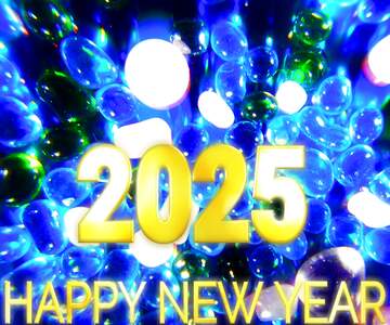 FX №216230 Blue glass Happy New Year 2025Gold