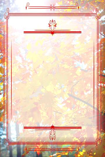 FX №216127 Autumn forest vintage retro frame art red