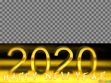 FX №216565 happy new year 2020 3d render gold digits with reflections dark background isolated