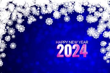 FX №216232 Blue background Christmas and new year Happy New Year 2024