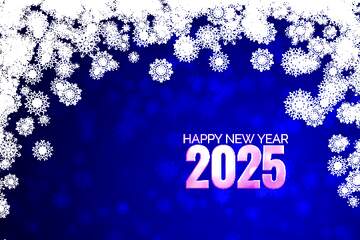 FX №216232 Blue background Christmas and new year Happy New Year 2025