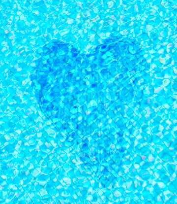 FX №216414 The texture of the pool bottom Heart drawn child blue