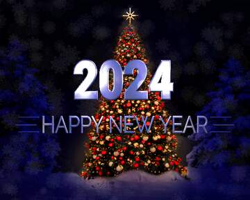 FX №216475 Christmas tree happy new year 2022 blue background