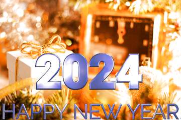 FX №216253 Greeting card with new year 2024 blue