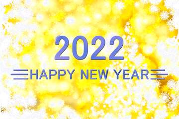 FX №216263 Tree yellow background Christmas and new year Happy New Year 2022 Blue