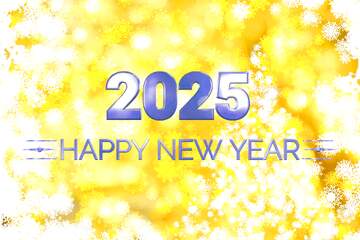 FX №216263 Tree yellow background Christmas and new year Happy New Year 2025 Blue