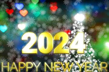 FX №216265 Background for the new year Happy New Year 2024 Gold