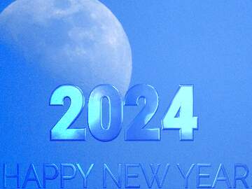FX №216217 Moon on blue background Shiny New Year 2024