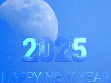 FX №216217 Moon on blue background Shiny New Year 2025