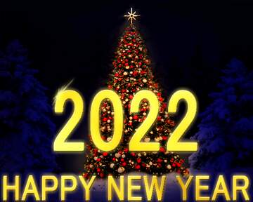 FX №216260 New Year Tree Christmas Happy New Year gold 2022
