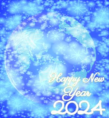 FX №216321 Modern global world earth concept planet symbol Twinkling Stars Pattern Happy New Year 2024