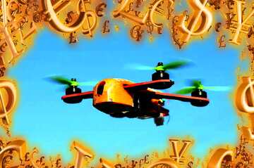FX №216449 plane drone  money frame finance