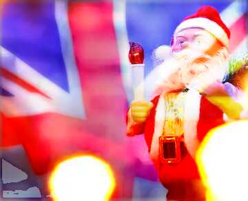 FX №216664 Santa Claus toy brings Christmas United Kingdom flag