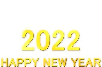 Shiny happy new year 2022 lettering with gold
