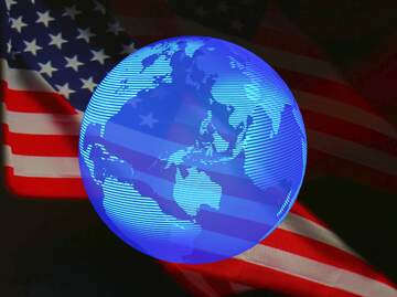 FX №216390 USA American Flag dark background World global