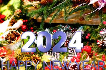 FX №216246 Decorations for new year Happy New Year 2024 Blue