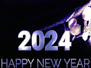 FX №216239 Dark background blue Happy New Year 2024Shiny