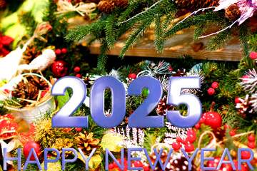 FX №216246 Decorations for new year Happy New Year 2025 Blue