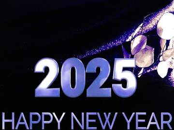 FX №216239 Dark background blue Happy New Year 2025Shiny