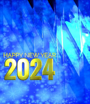 FX №216324 Blue futuristic shape. Computer generated abstract background. Happy New Year 2024 Twinkling Stars