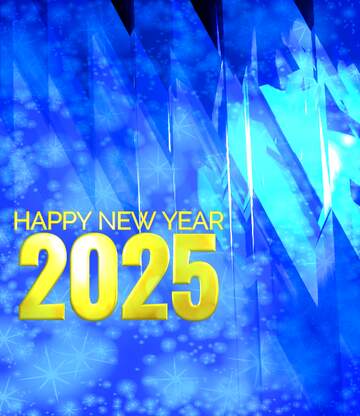 FX №216324 Blue futuristic shape. Computer generated abstract background. Happy New Year 2025 Twinkling Stars