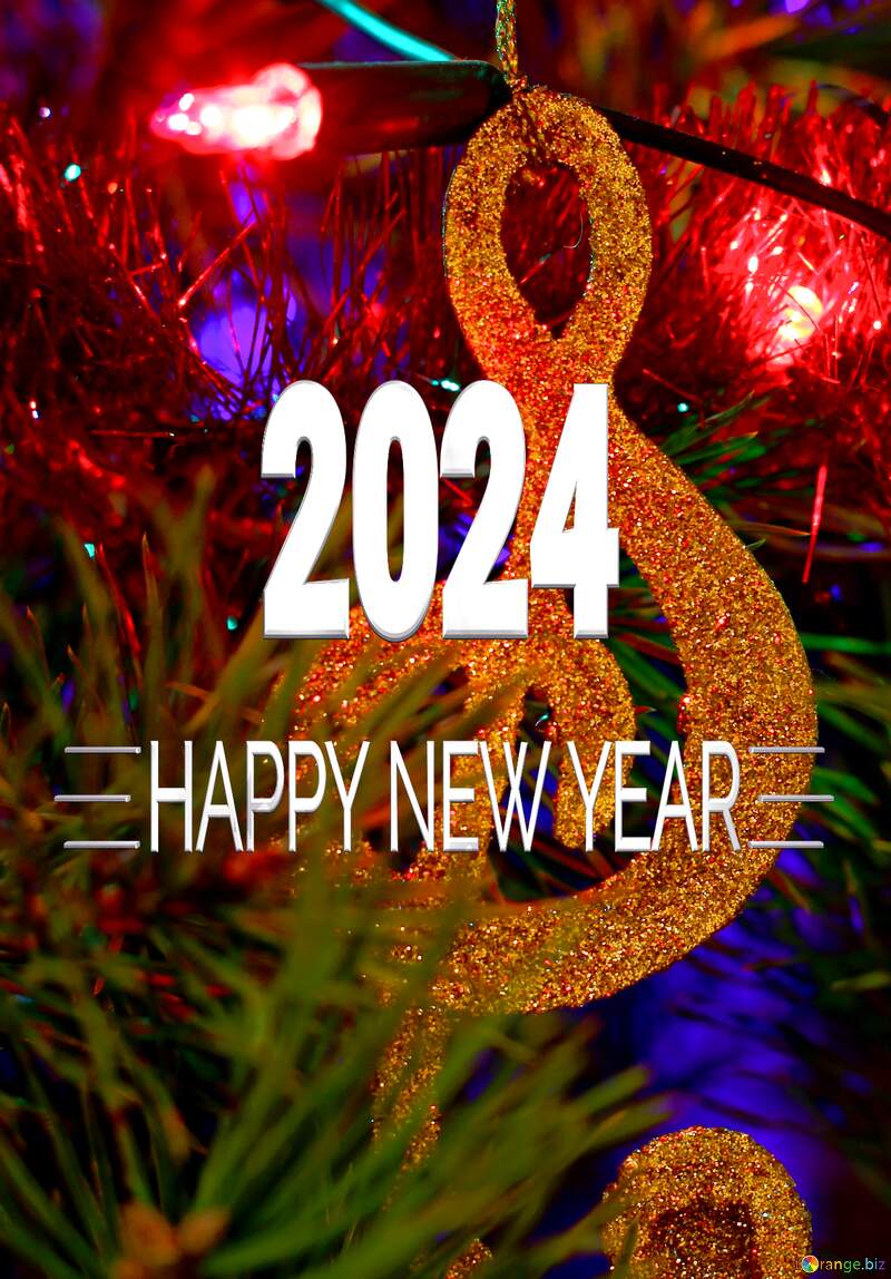 Music Happy New Year 2024 Blue №37172