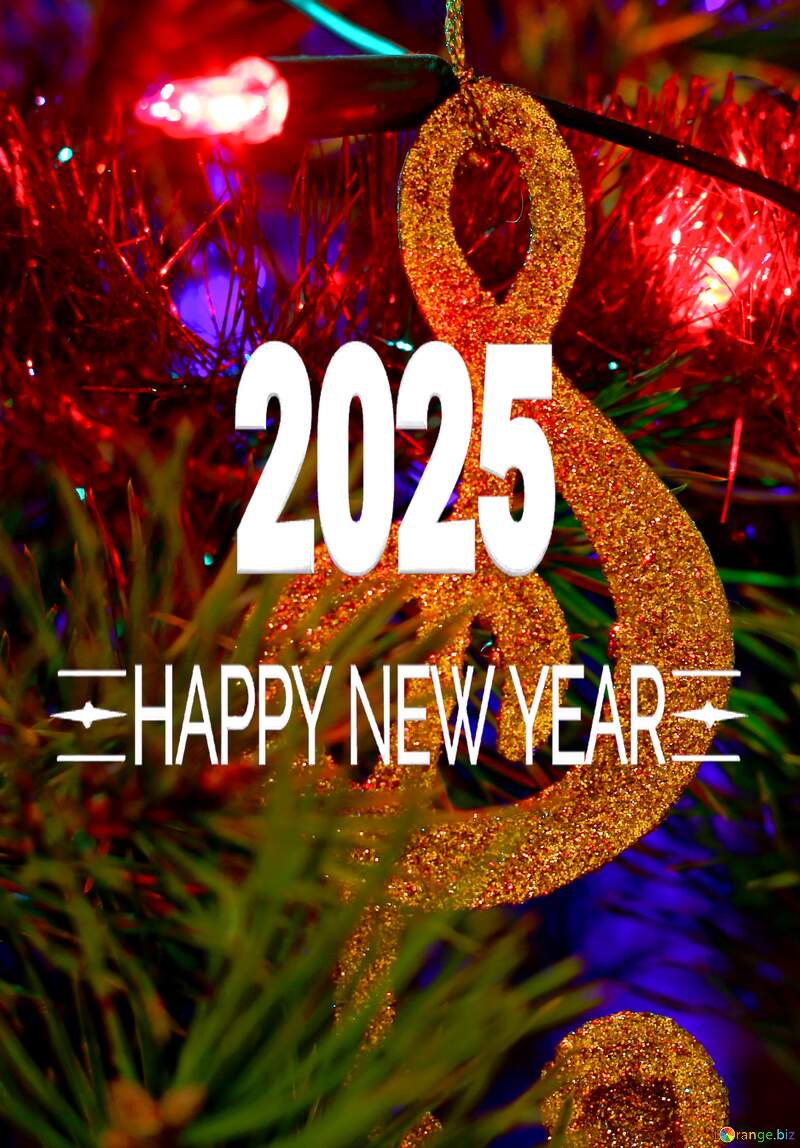 Music Happy New Year 2025 Blue №37172