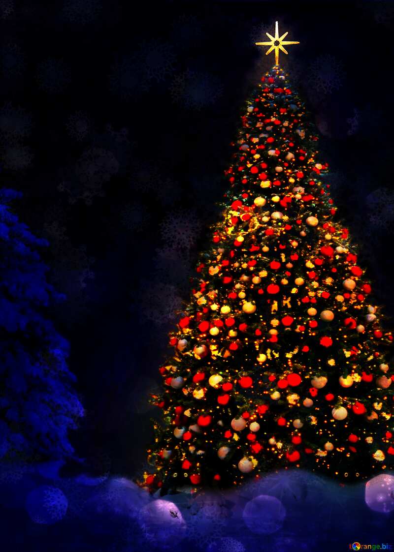 Christmas tree vertical background №40739