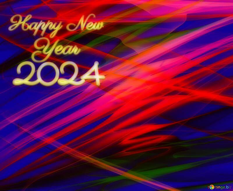 Colorful dark fractal background happy new year 2024 №40596