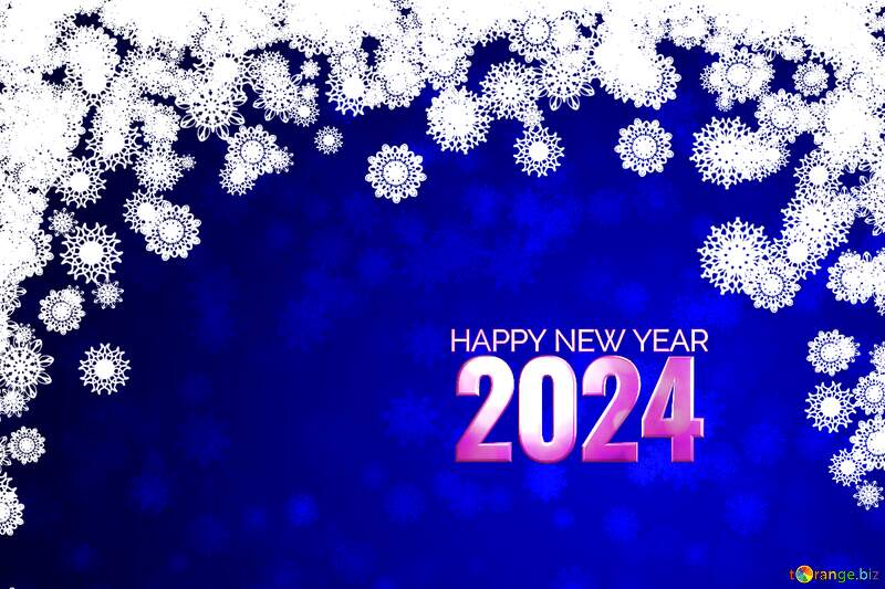 Blue background Christmas and new year Happy New Year 2024 №40710