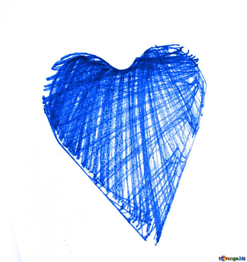 Heart drawn child blue №16385