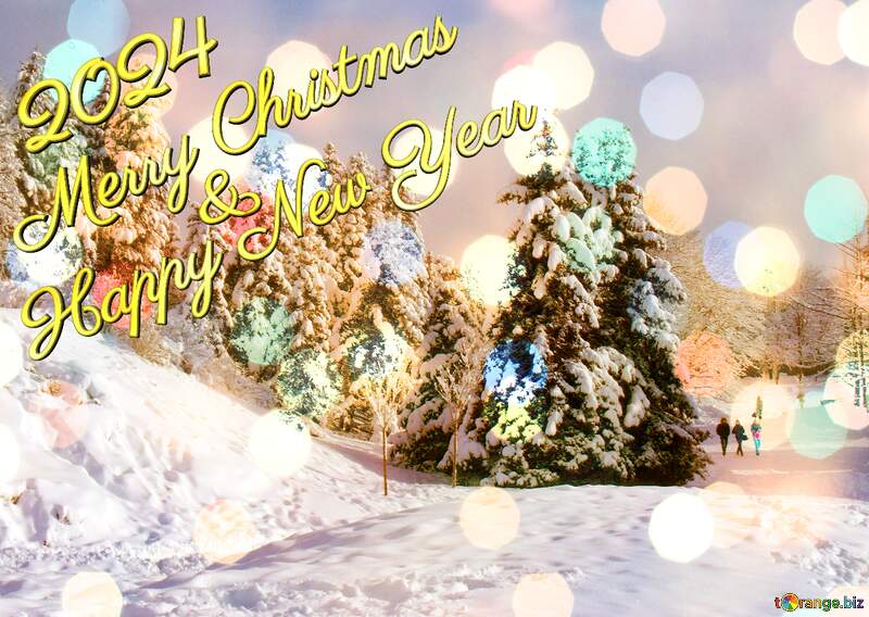 Christmas Tree Winter Forest 2024 background №10526