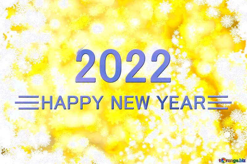 Tree yellow background Christmas and new year Happy New Year 2022 Blue №40703