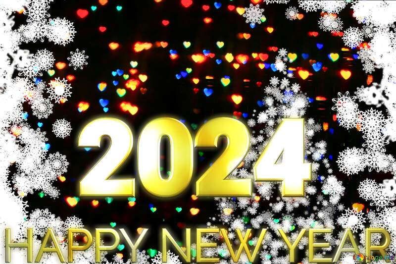 Festive background for Christmas and Happy New Year 2024 gold №40715