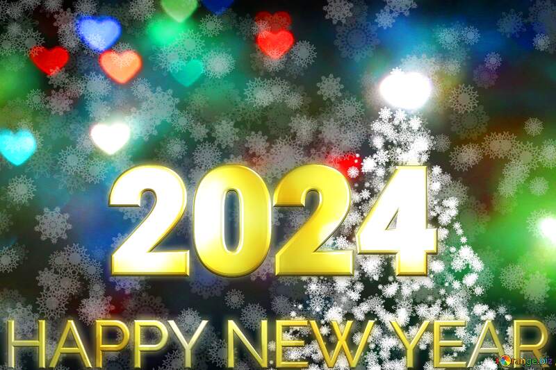 Background for the new year Happy New Year 2024 Gold №40692