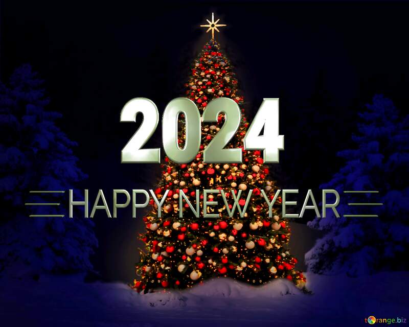 New Year Tree Christmas Happy New Year 2024 №40738