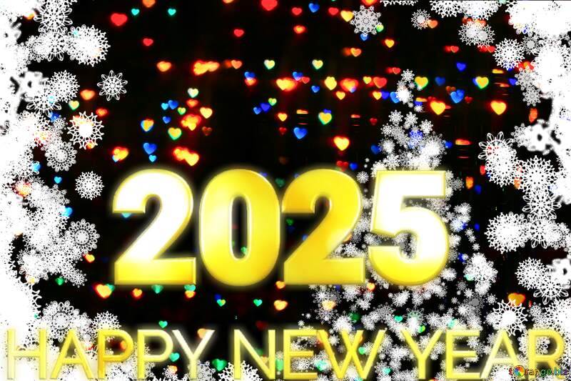 Festive background for Christmas and Happy New Year 2025 gold №40715