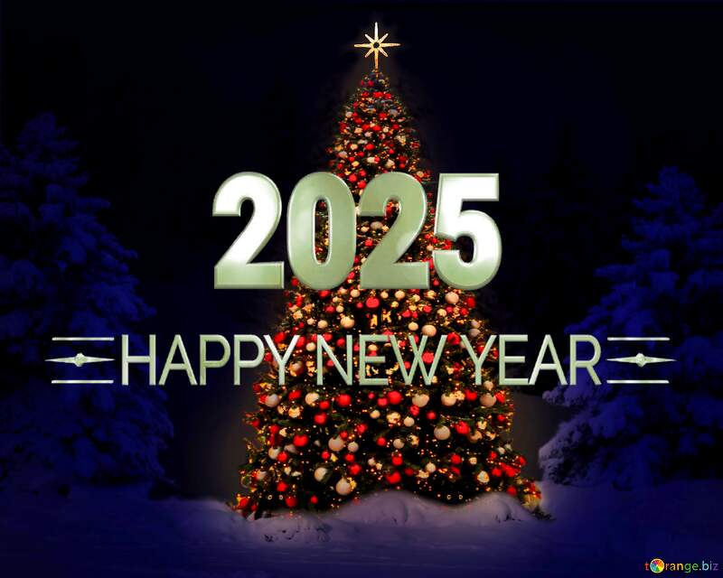 New Year Tree Christmas Happy New Year 2025 №40738