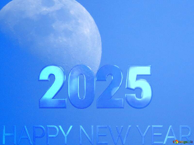 Moon on blue background Shiny New Year 2025 №52126