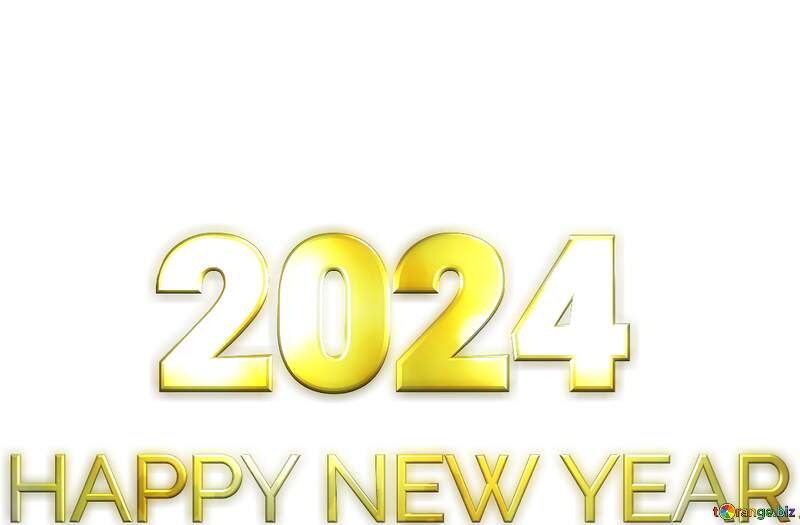 Shiny happy new year 2024 lettering with gold №56235
