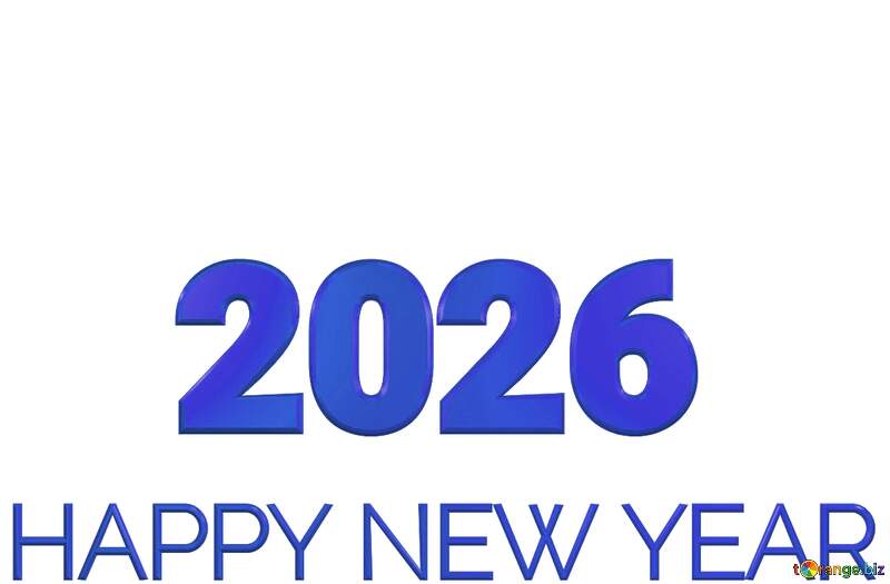 Shiny happy new year 2026 background blue bottom №57026