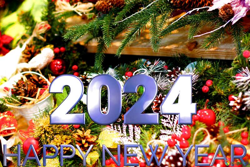 Decorations for new year Happy New Year 2024 Blue №47643