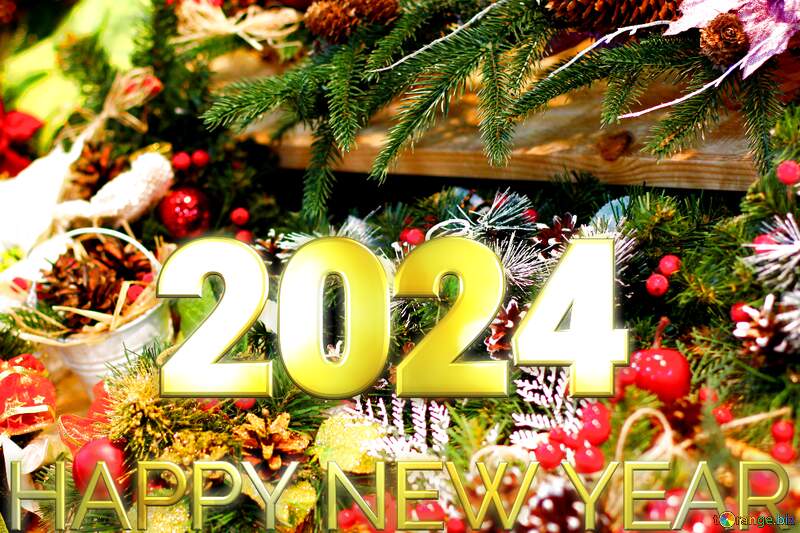 Decorations for new year Happy New Year 2024 Gold №47643
