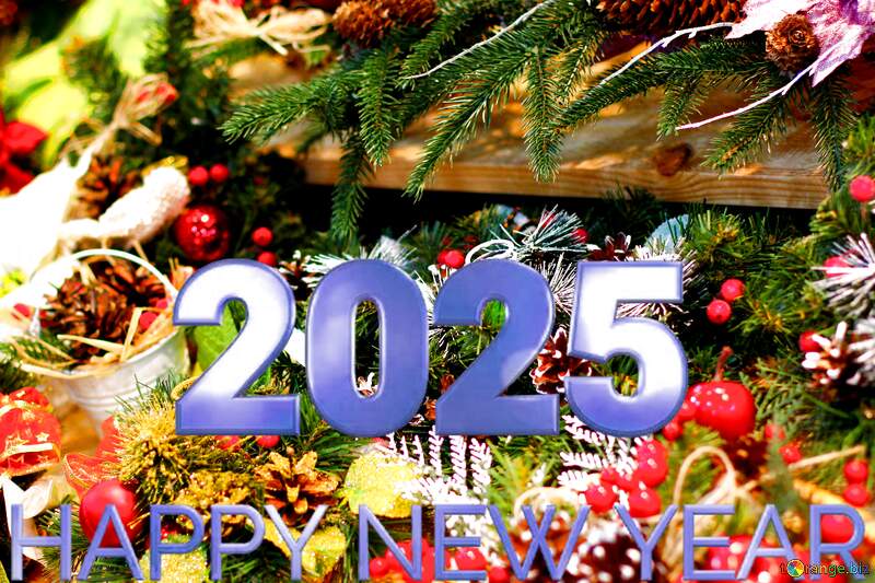 Decorations for new year Happy New Year 2025 Blue №47643